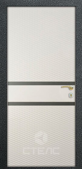 Металлическая входная дверь Арчер Grey/White МДМ- 386-091 МДФ 2-К утеплённая + Вставка из стекла фото
