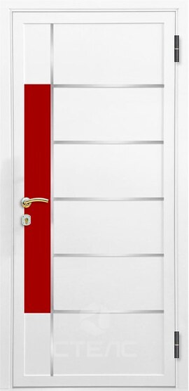 Дверь входная Таллин White ПЗ- 171-755 покрытая МДФ ПВХ 3-К с шумоизоляцией + Молдинг + Зеркало (большое) фото